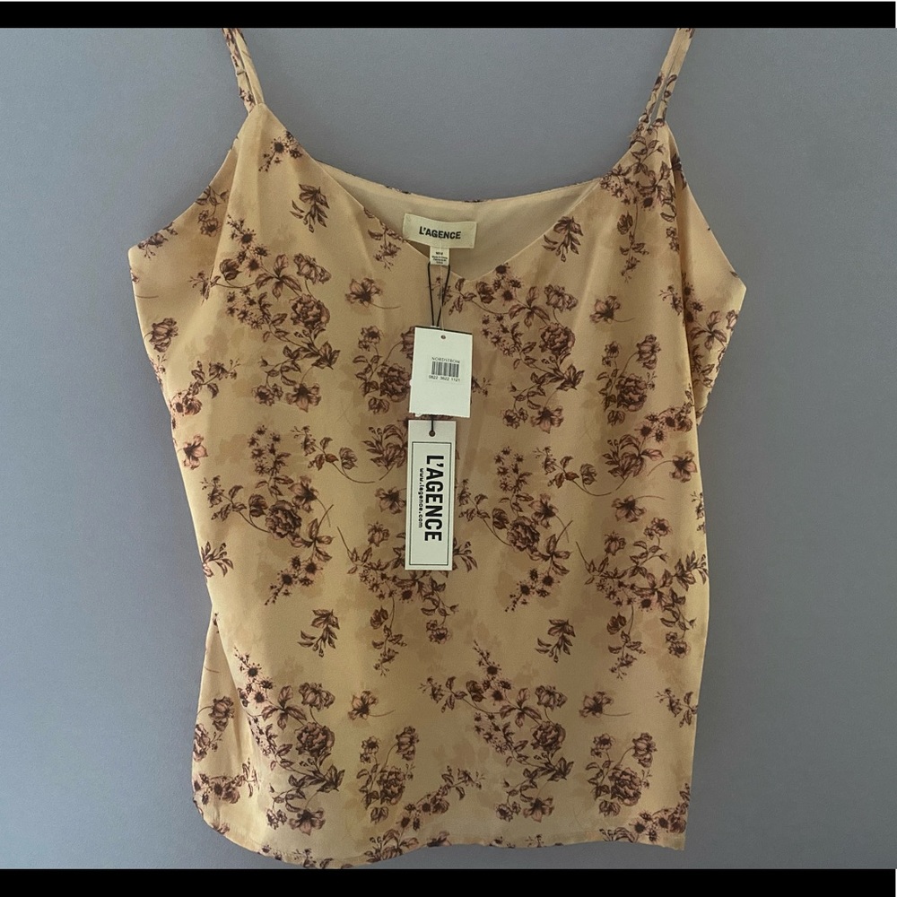 NWT: L’Agence Charmeuse Blush/Camel Camisole